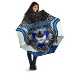 Canterbury Bankstown Bulldogs Rugby Umbrella The Scream of Lightning Eyes - Indigenous Dot Ripping Effect