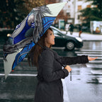 Canterbury Bankstown Bulldogs Rugby Umbrella The Scream of Lightning Eyes - Indigenous Dot Ripping Effect