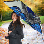 Canterbury Bankstown Bulldogs Rugby Umbrella The Scream of Lightning Eyes - Indigenous Dot Ripping Effect