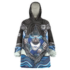 Canterbury Bankstown Bulldogs Rugby Wearable Blanket Hoodie The Scream of Lightning Eyes - Indigenous Dot Ripping Effect