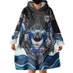 Canterbury Bankstown Bulldogs Rugby Wearable Blanket Hoodie The Scream of Lightning Eyes - Indigenous Dot Ripping Effect