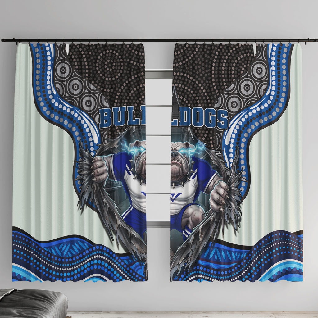 Canterbury Bankstown Bulldogs Rugby Window Curtain The Scream of Lightning Eyes - Indigenous Dot Ripping Effect