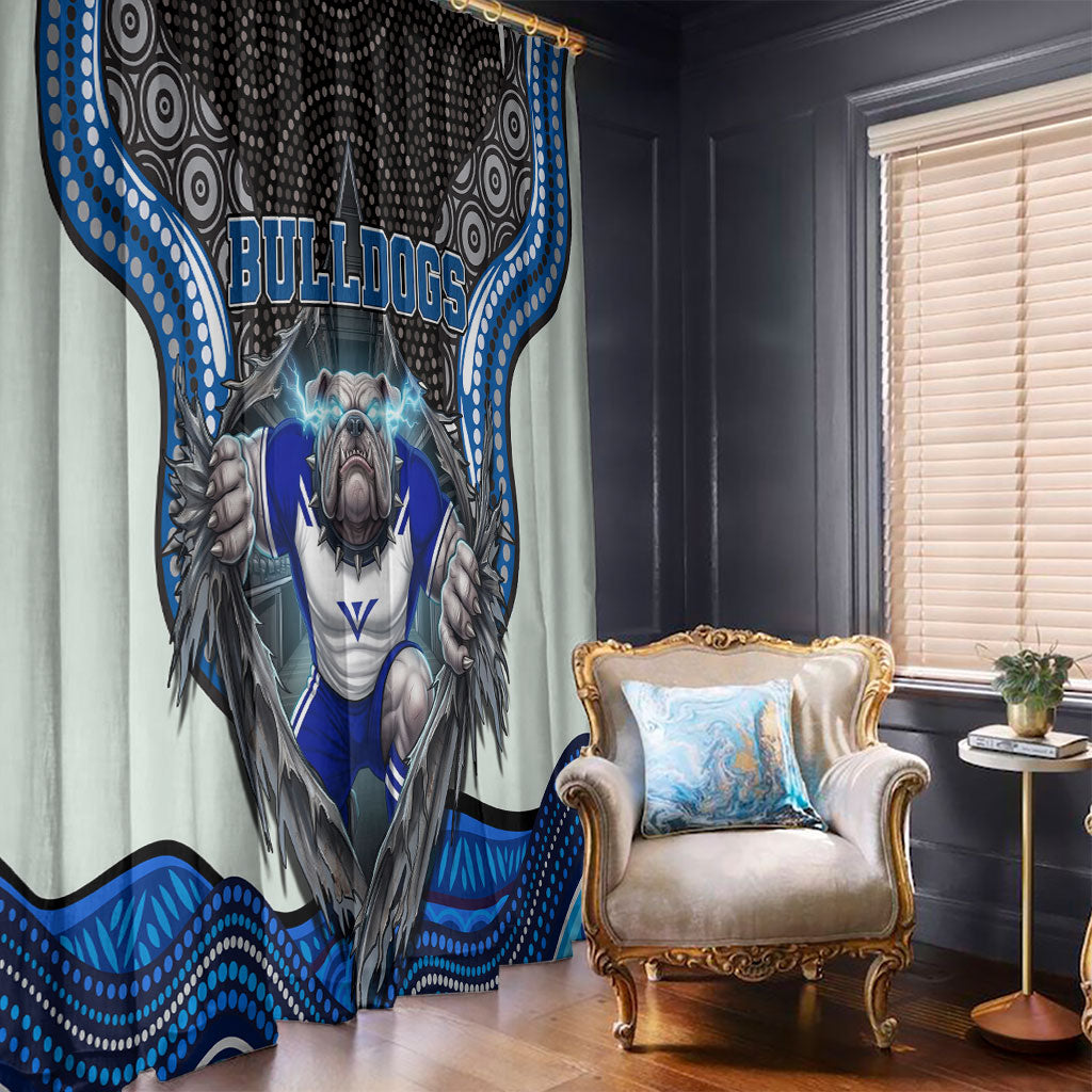 Canterbury Bankstown Bulldogs Rugby Window Curtain The Scream of Lightning Eyes - Indigenous Dot Ripping Effect