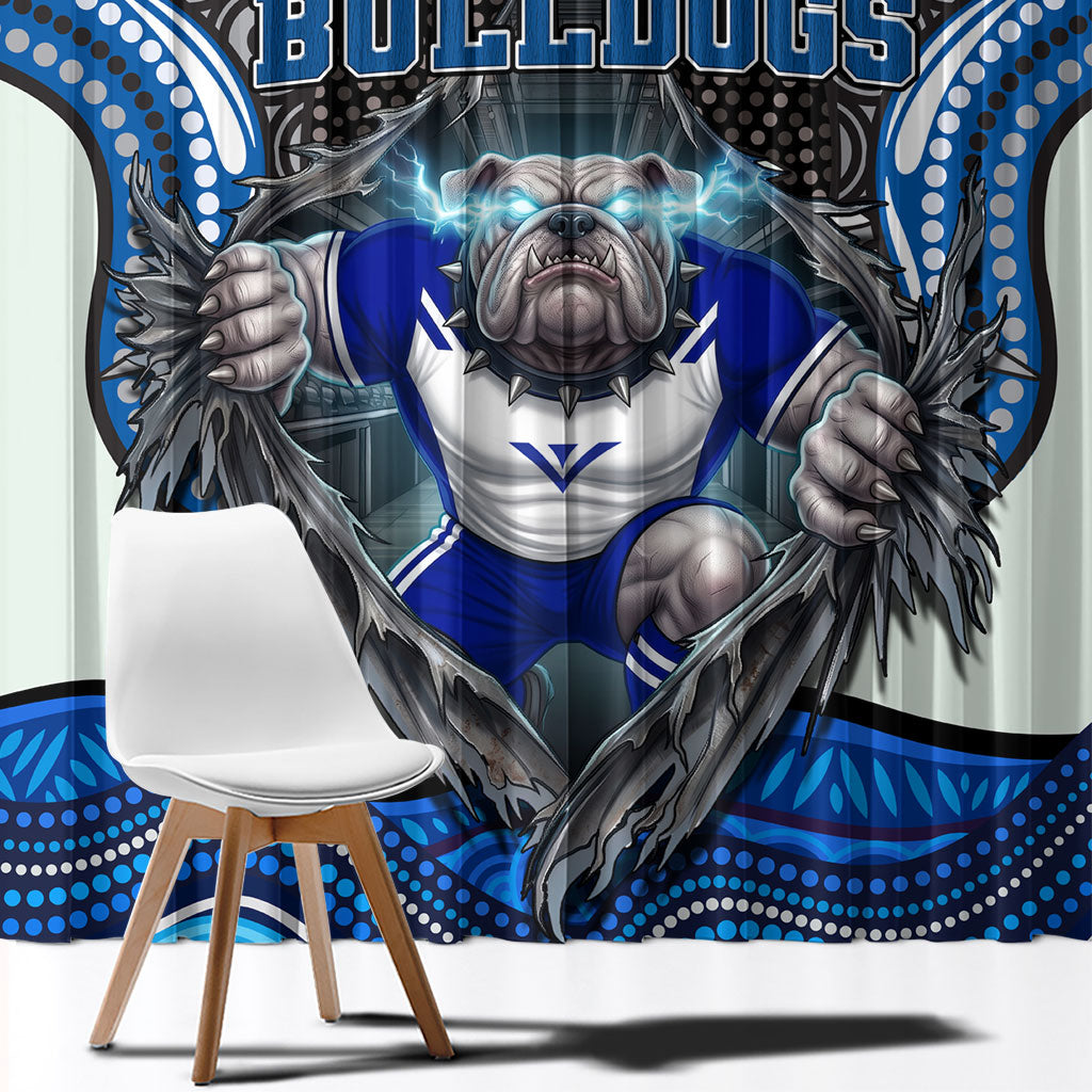 Canterbury Bankstown Bulldogs Rugby Window Curtain The Scream of Lightning Eyes - Indigenous Dot Ripping Effect