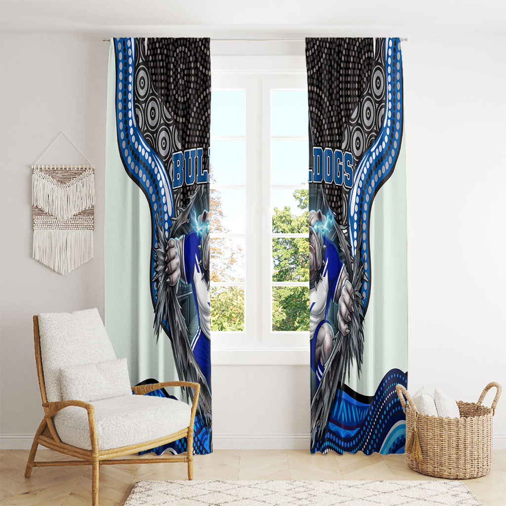 Canterbury Bankstown Bulldogs Rugby Window Curtain The Scream of Lightning Eyes - Indigenous Dot Ripping Effect