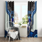 Canterbury Bankstown Bulldogs Rugby Window Curtain The Scream of Lightning Eyes - Indigenous Dot Ripping Effect