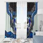 Canterbury Bankstown Bulldogs Rugby Window Curtain The Scream of Lightning Eyes - Indigenous Dot Ripping Effect