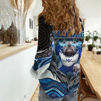 Canterbury Bankstown Bulldogs Rugby Women Casual Shirt The Scream of Lightning Eyes - Indigenous Dot Ripping Effect