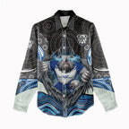Canterbury Bankstown Bulldogs Rugby Women Casual Shirt The Scream of Lightning Eyes - Indigenous Dot Ripping Effect