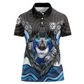 Canterbury Bankstown Bulldogs Rugby Women Polo Shirt The Scream of Lightning Eyes - Indigenous Dot Ripping Effect