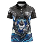 Canterbury Bankstown Bulldogs Rugby Women Polo Shirt The Scream of Lightning Eyes - Indigenous Dot Ripping Effect