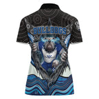 Canterbury Bankstown Bulldogs Rugby Women Polo Shirt The Scream of Lightning Eyes - Indigenous Dot Ripping Effect