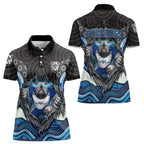Canterbury Bankstown Bulldogs Rugby Women Polo Shirt The Scream of Lightning Eyes - Indigenous Dot Ripping Effect
