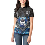Canterbury Bankstown Bulldogs Rugby Women Polo Shirt The Scream of Lightning Eyes - Indigenous Dot Ripping Effect