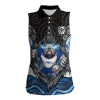 Canterbury Bankstown Bulldogs Rugby Women Sleeveless Polo Shirt The Scream of Lightning Eyes - Indigenous Dot Ripping Effect