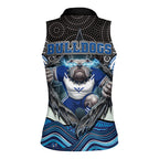 Canterbury Bankstown Bulldogs Rugby Women Sleeveless Polo Shirt The Scream of Lightning Eyes - Indigenous Dot Ripping Effect