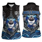 Canterbury Bankstown Bulldogs Rugby Women Sleeveless Polo Shirt The Scream of Lightning Eyes - Indigenous Dot Ripping Effect