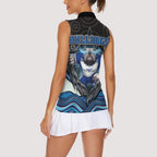 Canterbury Bankstown Bulldogs Rugby Women Sleeveless Polo Shirt The Scream of Lightning Eyes - Indigenous Dot Ripping Effect