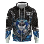Canterbury Bankstown Bulldogs Rugby Zip Hoodie The Scream of Lightning Eyes - Indigenous Dot Ripping Effect