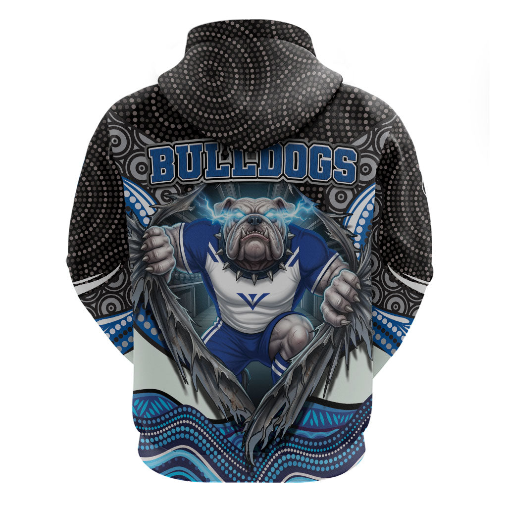 Canterbury Bankstown Bulldogs Rugby Zip Hoodie The Scream of Lightning Eyes - Indigenous Dot Ripping Effect
