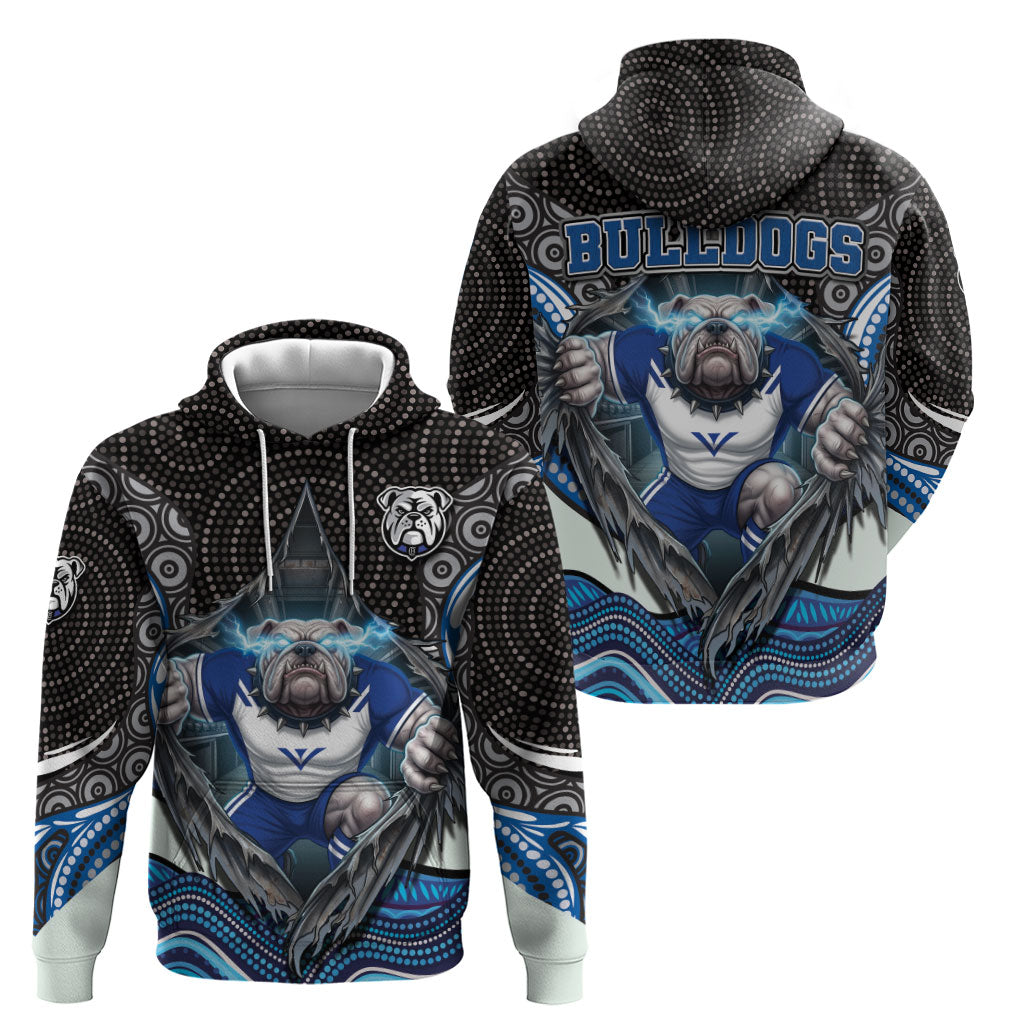 Canterbury Bankstown Bulldogs Rugby Zip Hoodie The Scream of Lightning Eyes - Indigenous Dot Ripping Effect