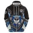Canterbury Bankstown Bulldogs Rugby Zip Hoodie The Scream of Lightning Eyes - Indigenous Dot Ripping Effect