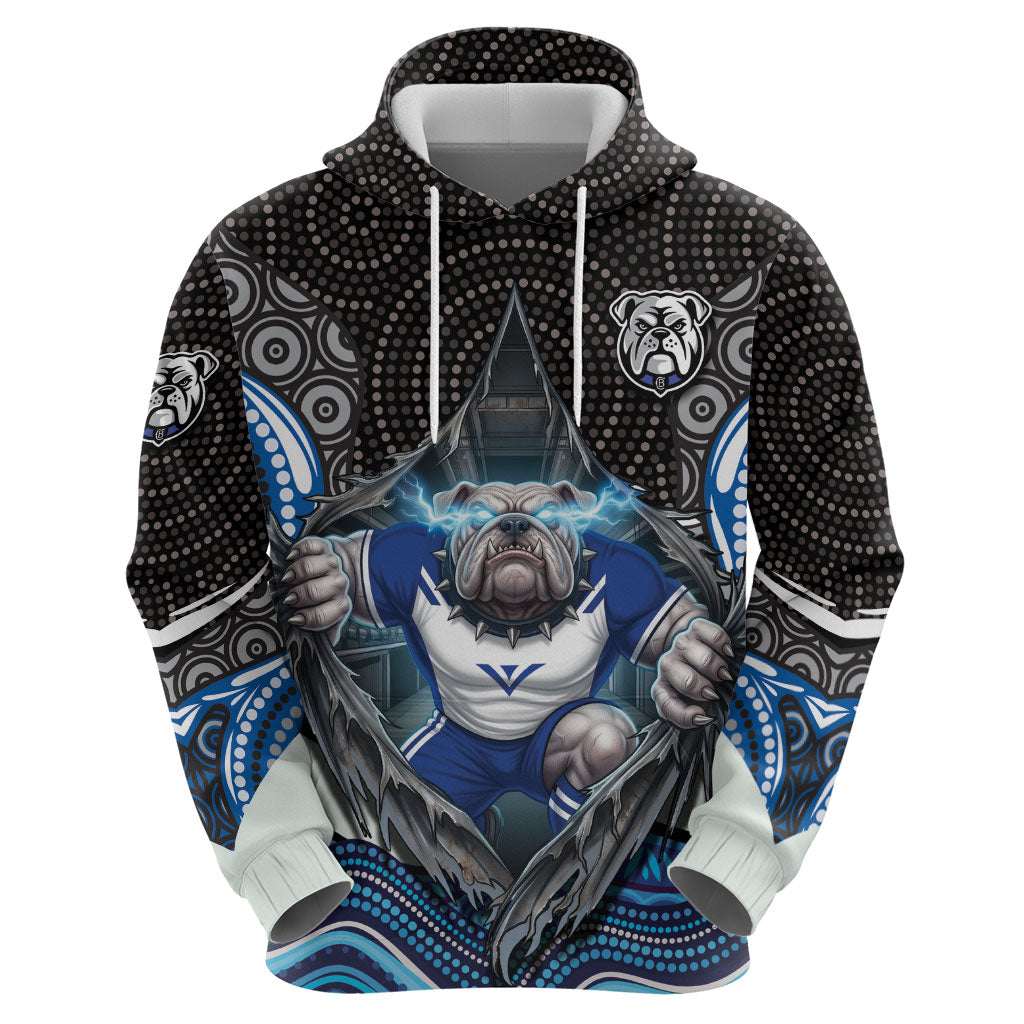 Canterbury Bankstown Bulldogs Rugby Zip Hoodie The Scream of Lightning Eyes - Indigenous Dot Ripping Effect