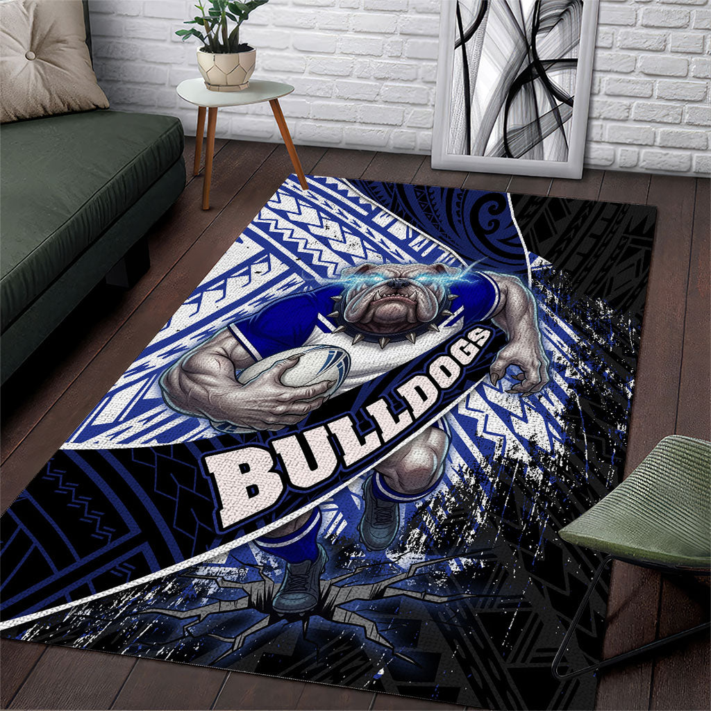 Bulldogs Rugby Area Rug Tribal Polynesian Power Art - Lightning Mascot