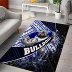 Bulldogs Rugby Area Rug Tribal Polynesian Power Art - Lightning Mascot