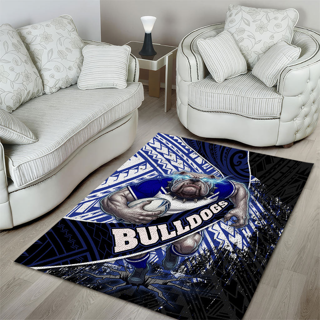 Bulldogs Rugby Area Rug Tribal Polynesian Power Art - Lightning Mascot
