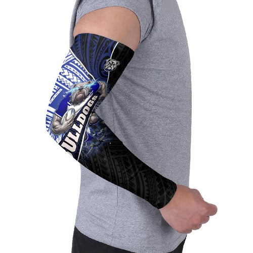 Bulldogs Rugby Arm Sleeves Tribal Polynesian Power Art - Lightning Mascot