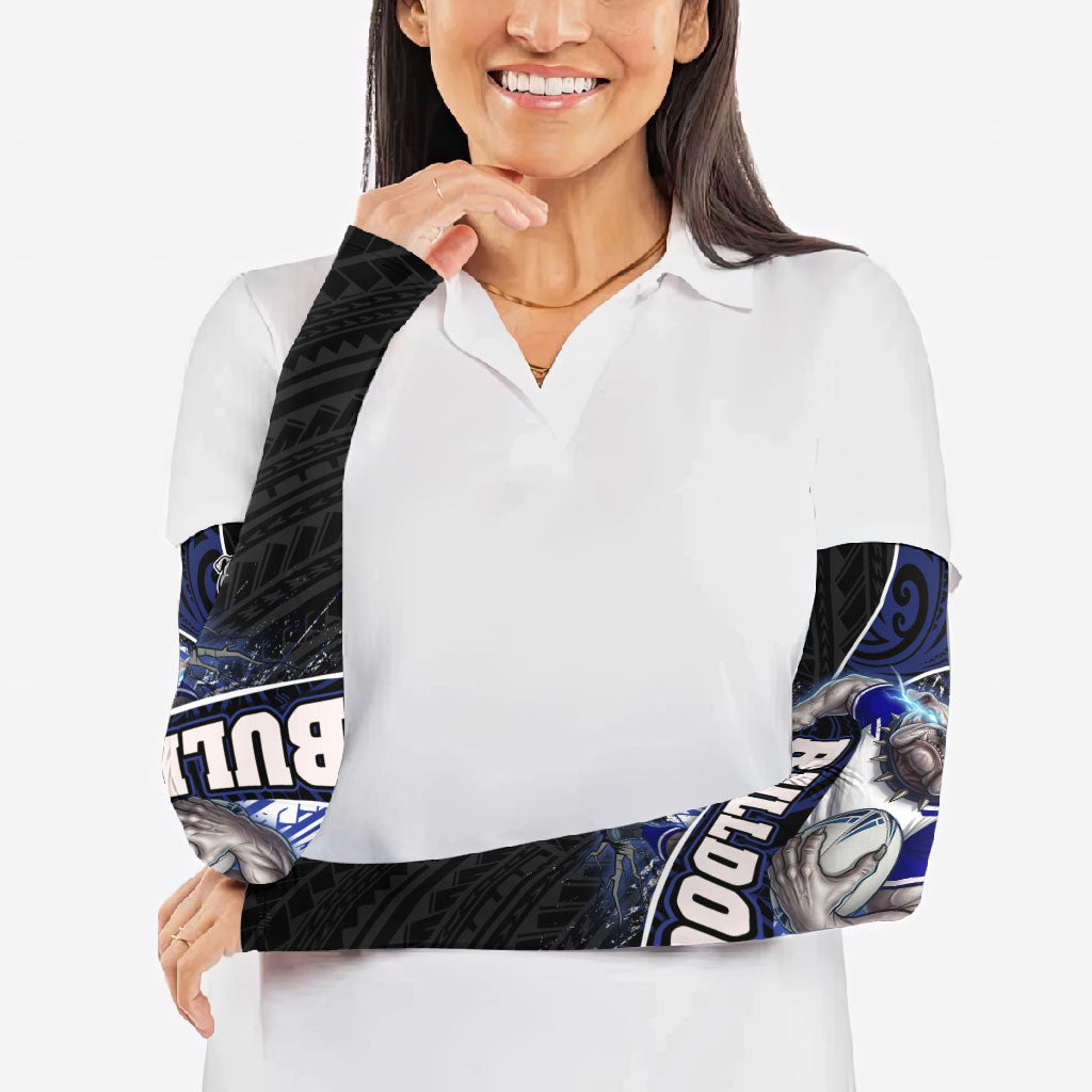 Bulldogs Rugby Arm Sleeves Tribal Polynesian Power Art - Lightning Mascot