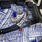 Bulldogs Rugby Back Car Seat Cover Tribal Polynesian Power Art - Lightning Mascot