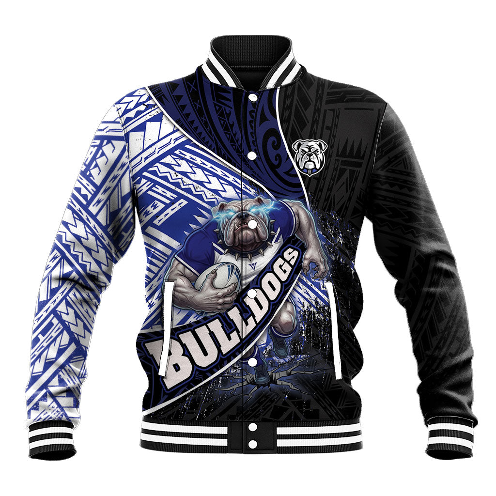 Bulldogs Rugby Baseball Jacket Tribal Polynesian Power Art - Lightning Mascot
