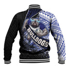 Bulldogs Rugby Baseball Jacket Tribal Polynesian Power Art - Lightning Mascot