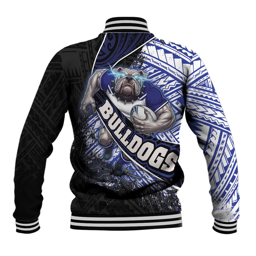 Bulldogs Rugby Baseball Jacket Tribal Polynesian Power Art - Lightning Mascot