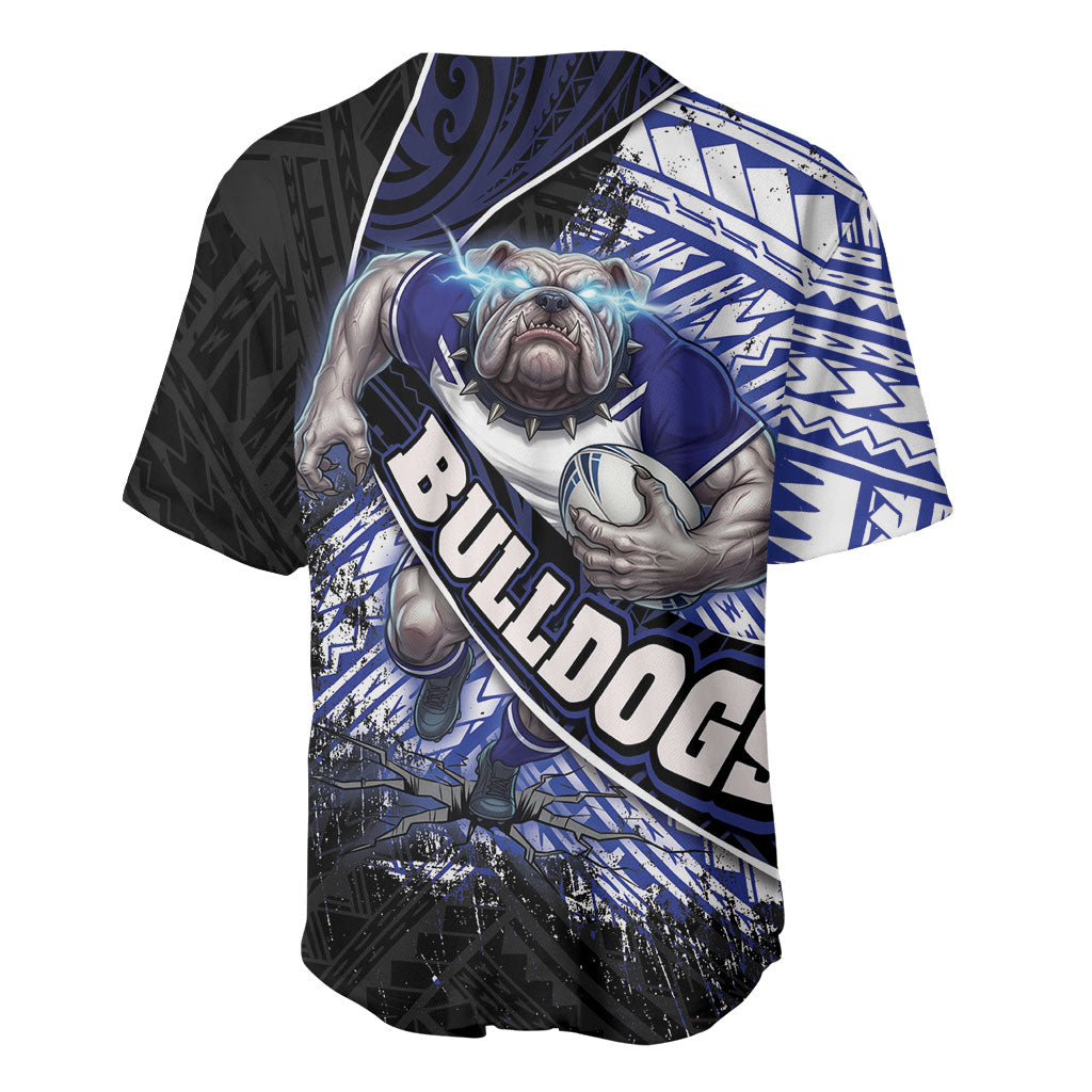 Bulldogs Rugby Baseball Jersey Tribal Polynesian Power Art - Lightning Mascot
