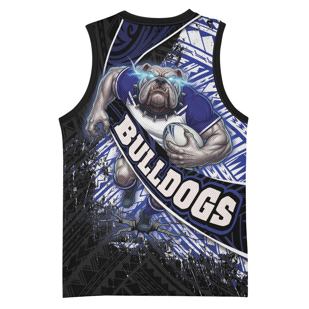 Bulldogs Rugby Basketball Jersey Tribal Polynesian Power Art - Lightning Mascot