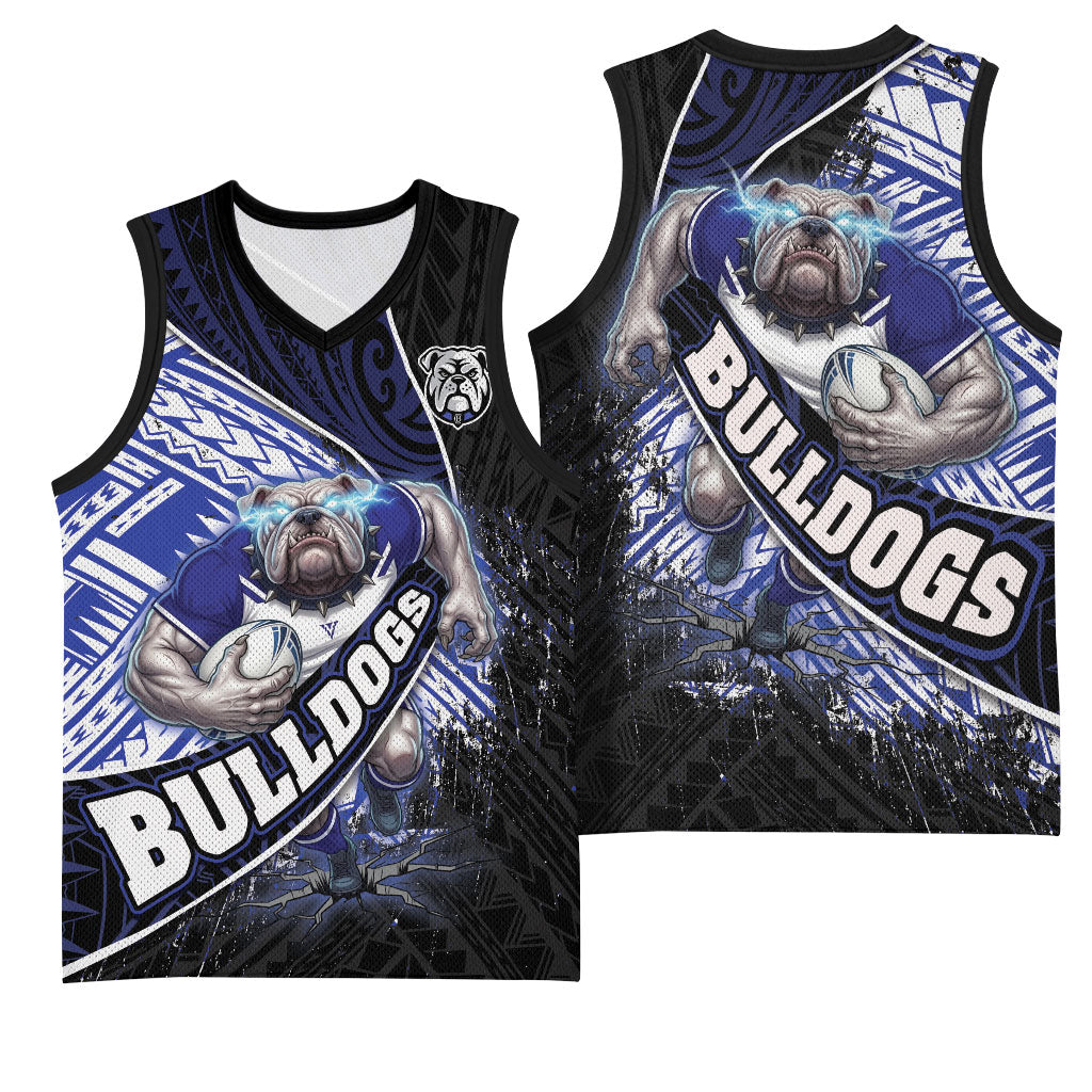 Bulldogs Rugby Basketball Jersey Tribal Polynesian Power Art - Lightning Mascot