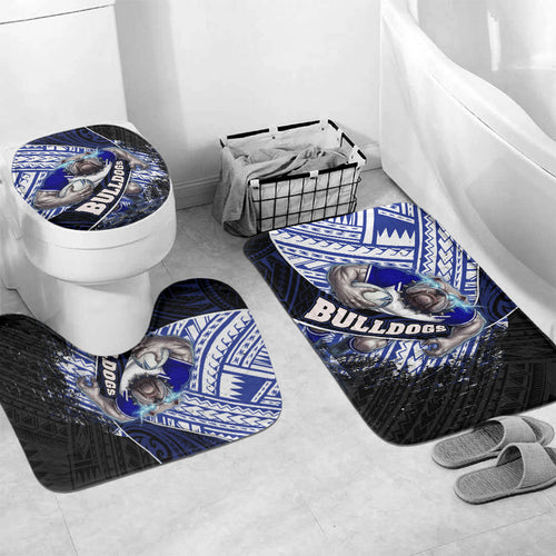 Bulldogs Rugby Bathroom Set Tribal Polynesian Power Art - Lightning Mascot
