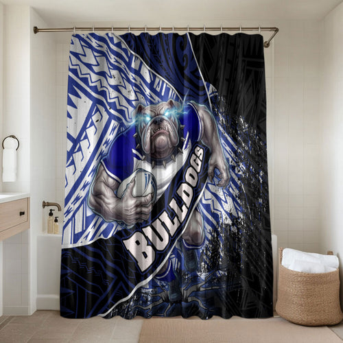 Bulldogs Rugby Bathroom Set Tribal Polynesian Power Art - Lightning Mascot