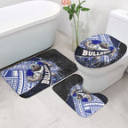 Bulldogs Rugby Bathroom Set Tribal Polynesian Power Art - Lightning Mascot
