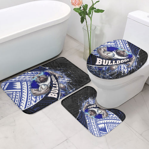 Bulldogs Rugby Bathroom Set Tribal Polynesian Power Art - Lightning Mascot