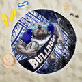 Bulldogs Rugby Beach Blanket Tribal Polynesian Power Art - Lightning Mascot