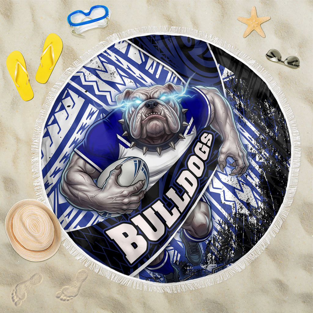 Bulldogs Rugby Beach Blanket Tribal Polynesian Power Art - Lightning Mascot