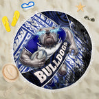 Bulldogs Rugby Beach Blanket Tribal Polynesian Power Art - Lightning Mascot