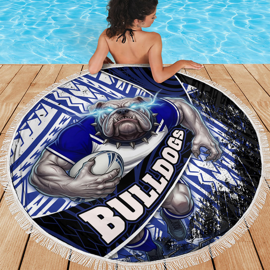 Bulldogs Rugby Beach Blanket Tribal Polynesian Power Art - Lightning Mascot