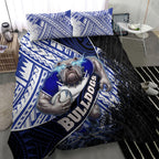Bulldogs Rugby Bedding Set Tribal Polynesian Power Art - Lightning Mascot