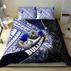 Bulldogs Rugby Bedding Set Tribal Polynesian Power Art - Lightning Mascot