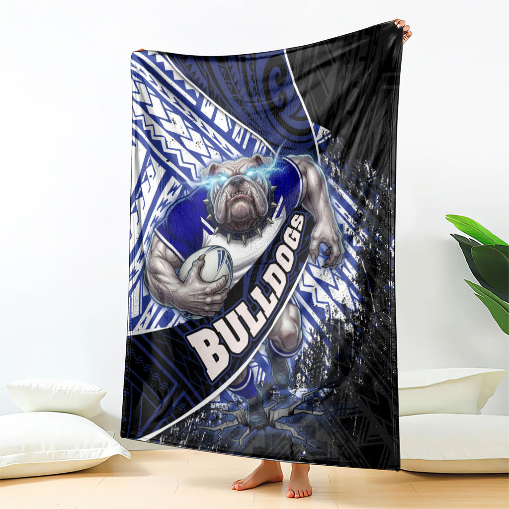 Bulldogs Rugby Blanket Tribal Polynesian Power Art - Lightning Mascot